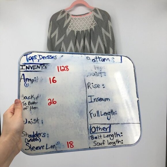 Rewind Creme chevron print peasant blouse with  neon pink pops of color XS - Picture 14 of 15